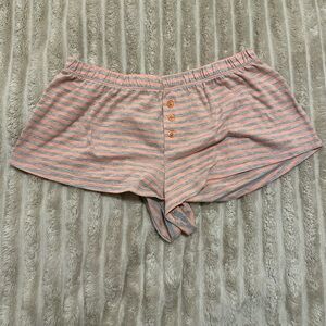 Y2K vintage micro shorts DISNEY Striped Pink and Gray Women's Sleep Shorts